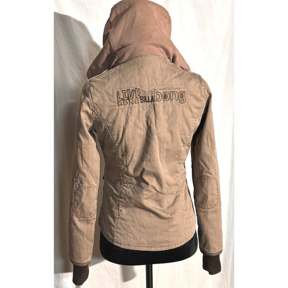 Billabong Jacket, Brown, Zipper, Distressed, Hood, Size Small - Picture 6 of 15